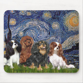 Cavaliers (3) - Starry Night Mouse Pad