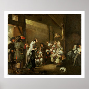 Cavaliers and Companions Carousing in a Barn Poster