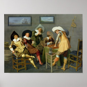Cavaliers in a tavern poster