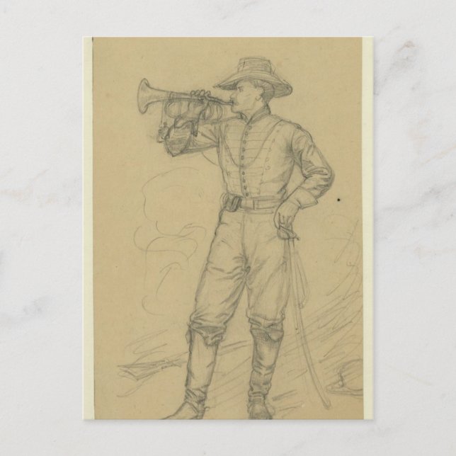 Cavalry Bugler Postcard (Front)