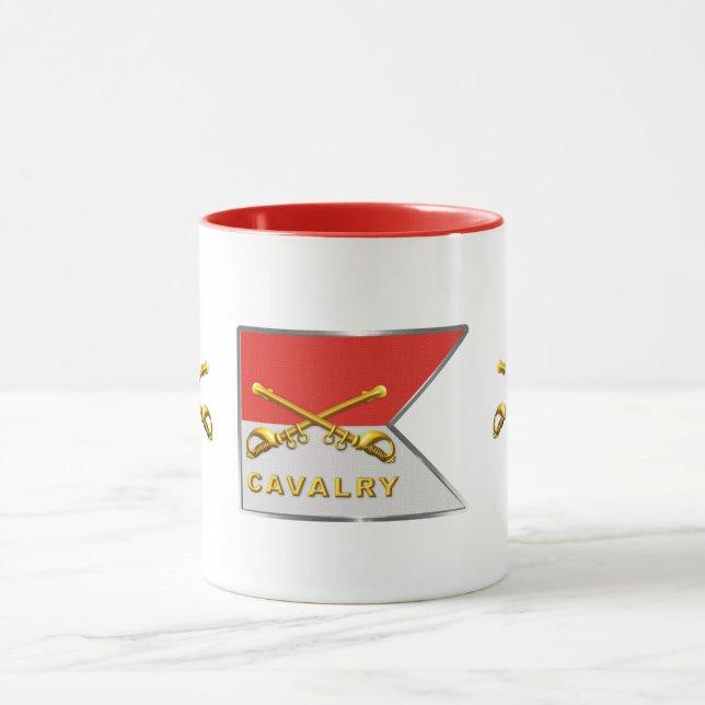 Cavalry Crossed Sabres Guidon Mug (Center)