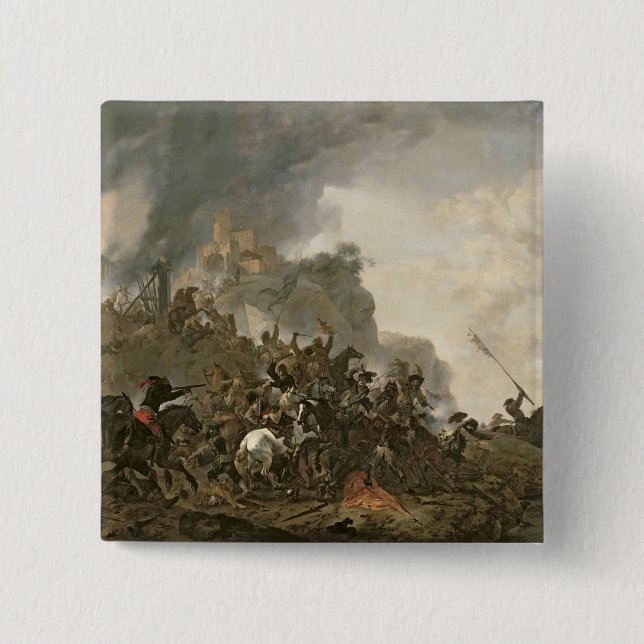 Cavalry Making a Sortie 15 Cm Square Badge (Front)