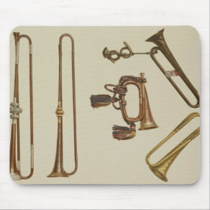 Cavalry trumpet, a bugle, a gilt trumpet made by J Mouse Pad