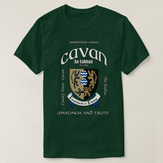Cavan Ireland Irish Crest Coat of Arms T-Shirt (Design Front)
