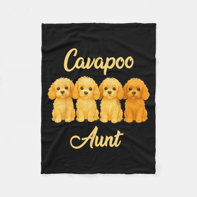Cavao Aunt Cute Dog Lover Gift Funny Women Puppy O Fleece Blanket (Front)
