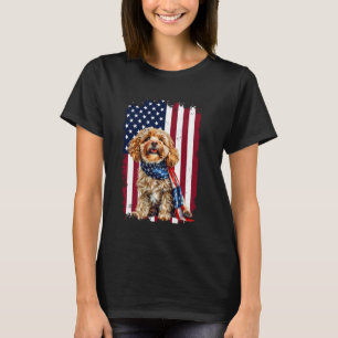 Cavapoo American Flag 4th Of July Cavapoo Dog Love T-Shirt
