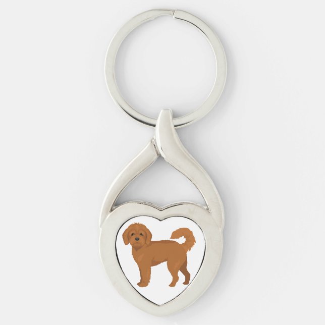 Cavapoo, Cavoodle Metal Keychain (Front)