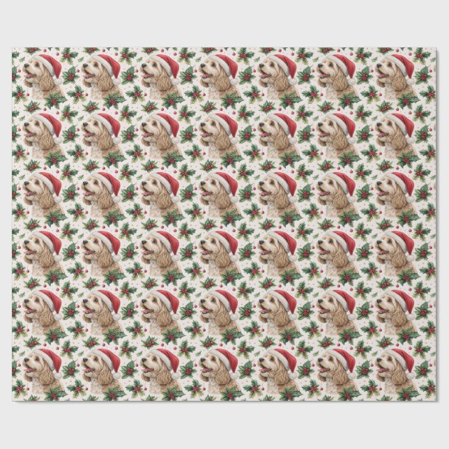 Cavapoo Christmas Wrapping Paper (Flat)