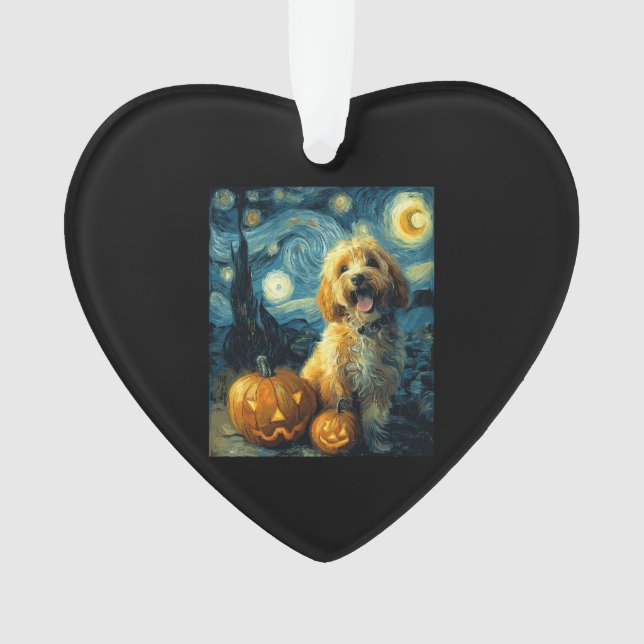 Cavapoo Cute Dog Halloween Jack O Lantern Pumpkin  Ornament (Front)