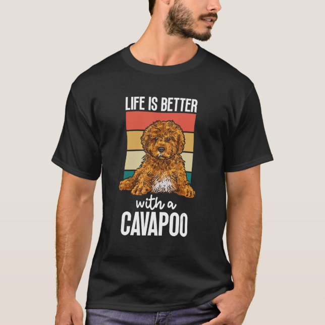 Cavapoo Dog Owner Retro With A Cavapoo T-Shirt (Front)