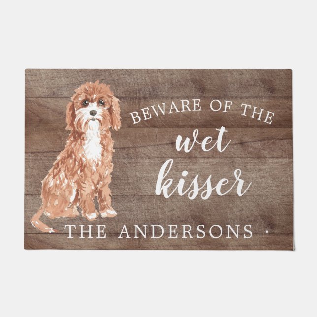 Cavapoo Dog Personalised Door Mat (Front)
