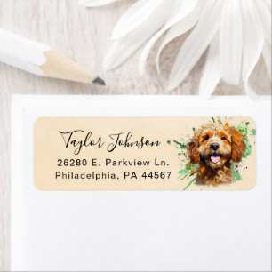 Cavapoo Dog Return Address Label