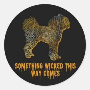 Cavapoo Dog Silhouette Fun Halloween Classic Round Sticker