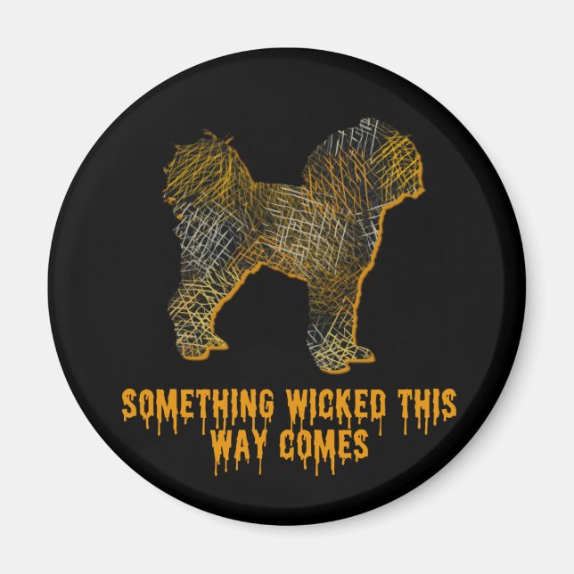 Cavapoo Dog Silhouette Fun Halloween Magnet (Front)