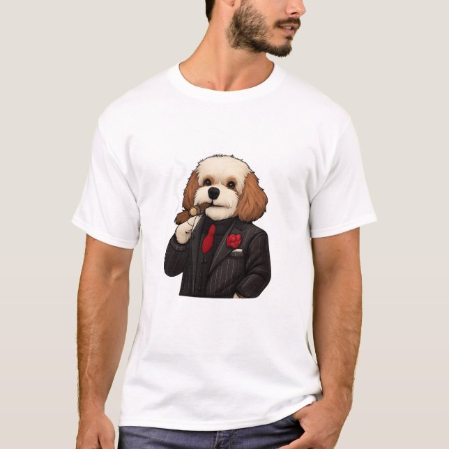 Cavapoo Don – Funny Mafia Dog Art T-Shirt (Front)