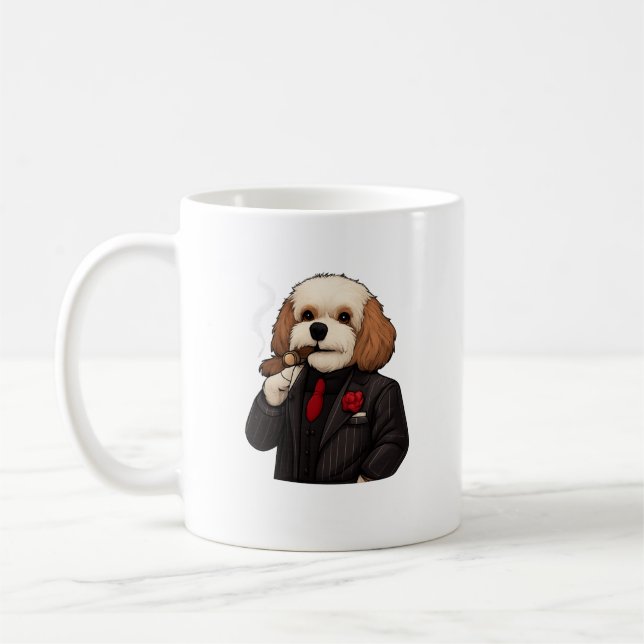 Cavapoo Don – Funny Mafia Dog Mug (Left)
