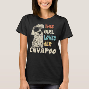 Cavapoo Girl Cool Vintage Retro For Dog Mum T-Shirt