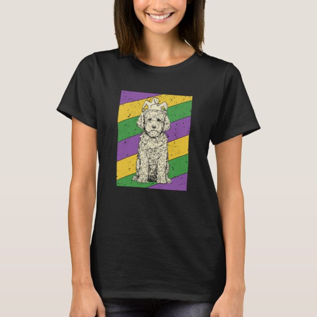 Cavapoo Jester Mardi Gras Doodle Dog Mom or Dad T-Shirt (Front)