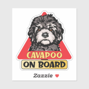 Cavapoo On Board Cute Toy Dog Red Traffic Sign