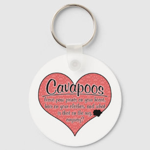 Cavapoo Paw Prints Dog Humour Key Ring