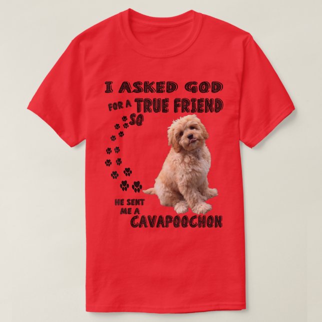 Cavapoochon Quote Mum Dad Lover Costume, Cute Cavo T-Shirt (Design Front)