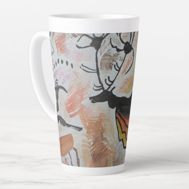 Cave Art Abstract Latte Mug (Left Angle)