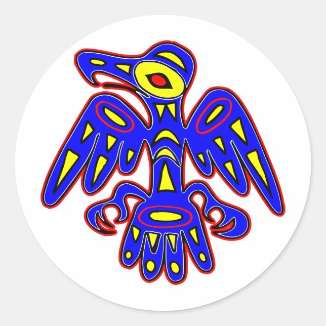Cave Art, Ancient Bird Drawing Classic Round Sticker (Front)