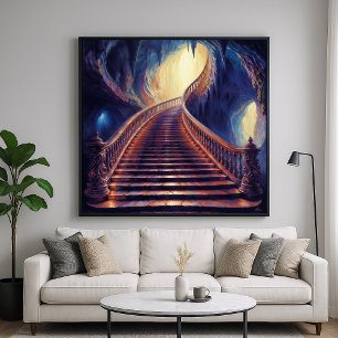 Cave Ascension - Mystical Painterly Art Style Poster