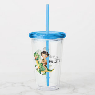 Cave Boy Dino Rider Acrylic Tumbler