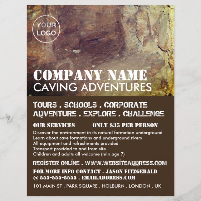 Cave, Caving Adventure Advertising Flyer (Front)