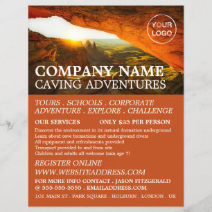 Cave, Caving Adventure Advertising Flyer