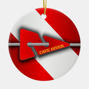 Cave Diver (Line Marker) Ceramic Tree Decoration