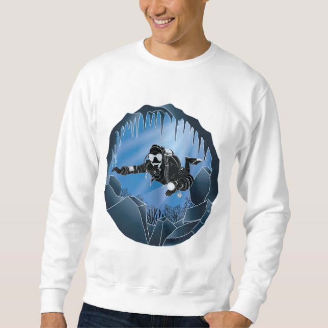 Cave Diving - Underwater Scuba Diver Sweatshirt (Front)