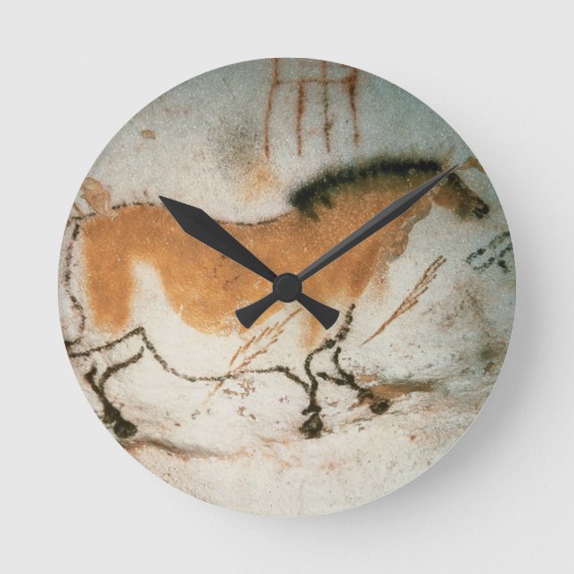 Cave drawings Lascaux French Prehistoric Round Clock (Front)