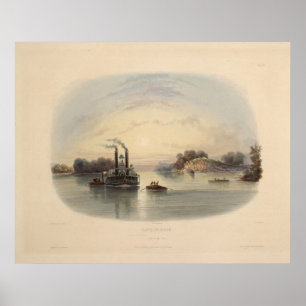 Cave-in-rock, view on the Ohio, Karl Bodmer Print