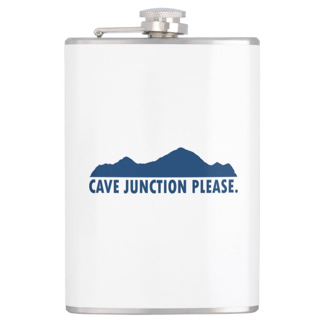 Cave Junction Oregon Please Hip Flask (Front)