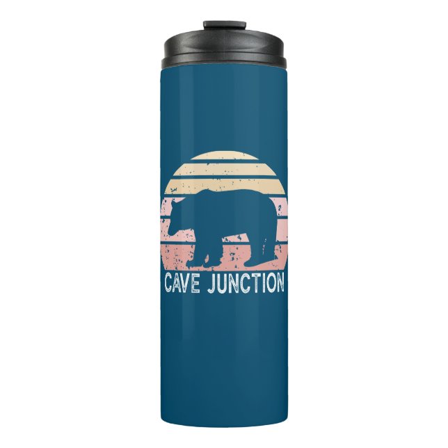 Cave Junction Oregon Retro Bear Thermal Tumbler (Front)