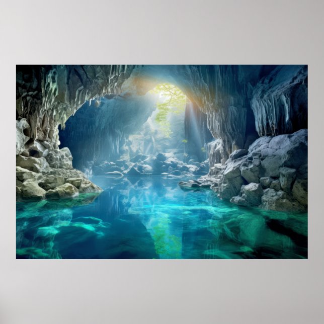 Cave Landscape Meditation Serene Calm Poster (Front)