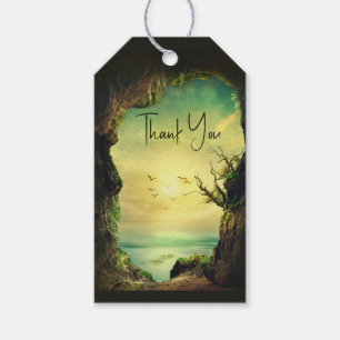 Cave overlooking a Tropical Sea Photo - Thank You Gift Tags