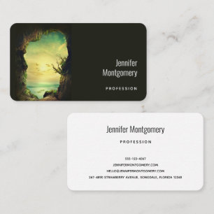 Cave overlooking a Tropical Sea Scenic Photo Business Card