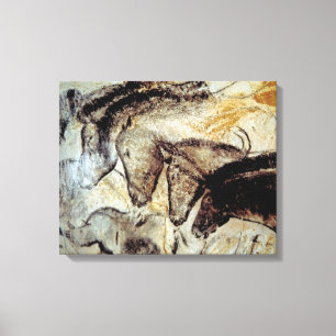 Cave Painting of Horses on Canvas Print