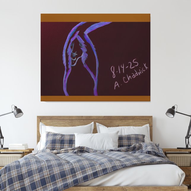 Cave Painting Stretched Canvas Print (Insitu(Bedroom))
