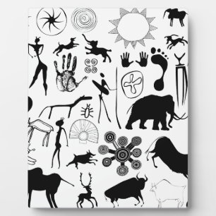 Cave paintings - primeval art plaque