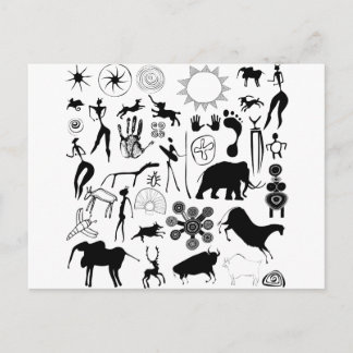 Cave paintings - primeval art postcard