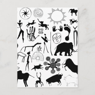 Cave paintings - primeval art postcard