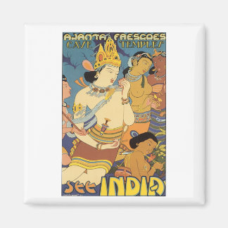 Cave Temples, See India Travel Poster Magnet