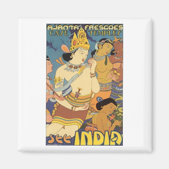 Cave Temples, See India Travel Poster Magnet (Front)