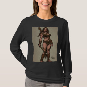 Cave Warrior Girl by Don Castillo T-Shirt