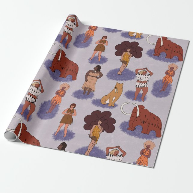 Cave Women of Diversity  Wrapping Paper (Unrolled)