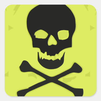 Caveira amarela square sticker